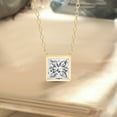 thumbnail image 3 of Diamond Pendant Necklace| 6 Ct IGI Certified Princess Shape Lab Grown Diamond | Globe Slider Bezel Solitaire Lab Diamond Pendant Necklace In 14K Yellow Gold | FG-VS1-VS2 Quality Friendly Diamonds, 3 of 4
