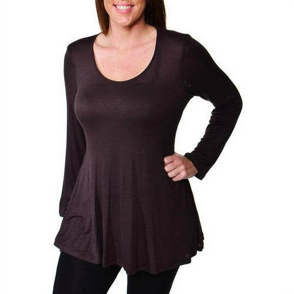 Women's Plus Size Less is More Long Sleeve Tunic