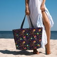 thumbnail image 6 of Xecao Rainbow Jellyfishes for versatile beach bag for women includes zipper pockets and waterproof material, ideal for vacations and adventures., 6 of 7
