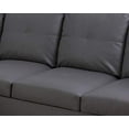 thumbnail image 2 of PonLiving Furniture Left Facing 3PC Sectional Sofa Set,Faux Leather,Left Facing Dark Grey PonLiving Left Facing 3PC Sectional Sofa Set,Faux Leather,Left Facing Dark Grey, 2 of 4
