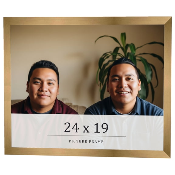 24x19 Frame Gold Bronze Solid Wood Picture Frame Width 0.75 Inches | Interior Frame Depth 0.5