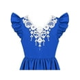 thumbnail image 5 of Flower Girls Dress Navy Blue Hi-lo Lace V Back Fancy Princess Party 10 Years, 5 of 7