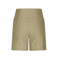 thumbnail image 6 of Women's Stretch Twill Bermuda Shorts, Elastic High Waist Pull On Hiking Shorts with Pockets, Casual Summer Outdoor Shorts for Women, Womens | VerBelle,Khaki 3XL, 6 of 9