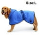 thumbnail image 1 of Albornoz para perros, toalla de secado rápido para ducha y baño de mascotas, albornoz con capucha para gatos y perros de todas las razas, buena absorción, L (azul), 1 of 5