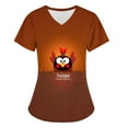 thumbnail image 3 of Feancey Women's Scrubs Tops Thanksgiving Turkey Print Nursing Scrubs Nurse Short Sleeve V Neck Funny Tees Holiday Casual Working T-Shirts with Pockets Multicolor M, 3 of 7