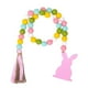 thumbnail image 2 of Easter Wood Bead Garland, Pink Bunny Spring Wood Beads Garland with , Wooden Beaded Easter Boho Decor, 2 of 5