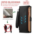 thumbnail image 4 of Leather zipper wallet phone case for Samsung Galaxy Z fold6 fold5 fold4 with pen holder card slot cover, 4 of 9