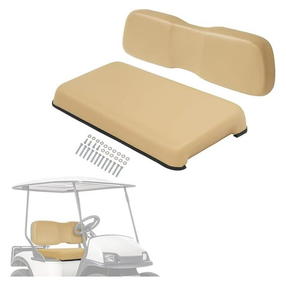 Front Seat Bottom & Seat Back Compatible with 2001-up Club Car DS Golf Cart Seat Bottom Cushion and Seat Backrest Plastic Foam Wood