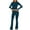 Navy, variant on Women's Two Piece Outfit Basic Long Sleeve Crop Top with Low Rise Flare Pants Lounge Set Yoga Tracksuit