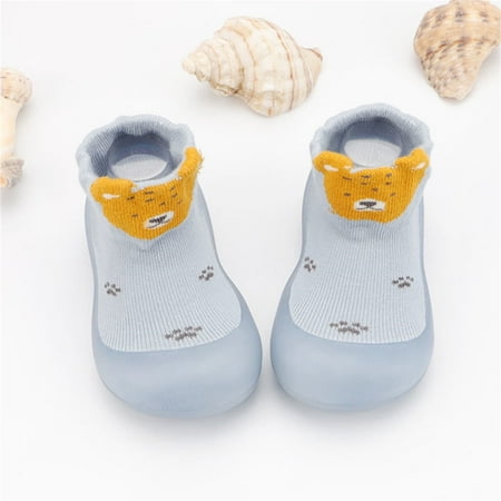 

Baby Boy Sock Shoes Non Floor Baby Walking Sock Shoes Indoor Warm Knit Soft Sole Rubber Cotton Winter Socks for Boys Girls