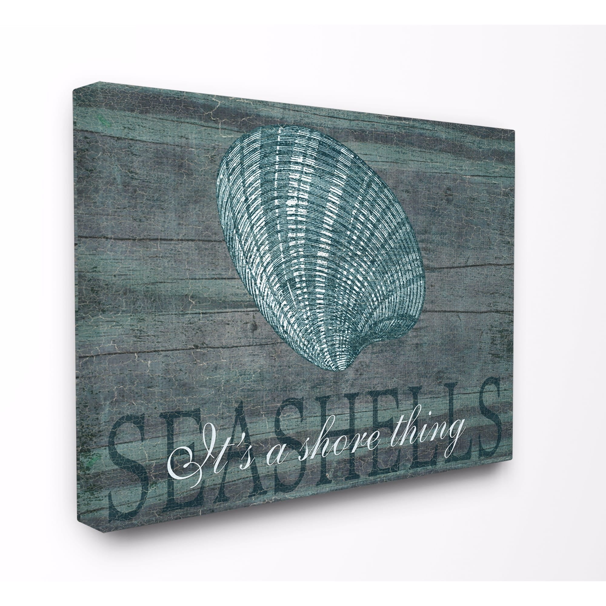 The Stupell Home Decor Collection It's A Shore Thing Seashell Stretched Canvas Wall Art, 16 x 1.5 x 20