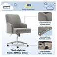 thumbnail image 5 of Serta Leighton Home Office Desk Chair Chrome Nailheads Twill Fabric Medium Gray, 5 of 11