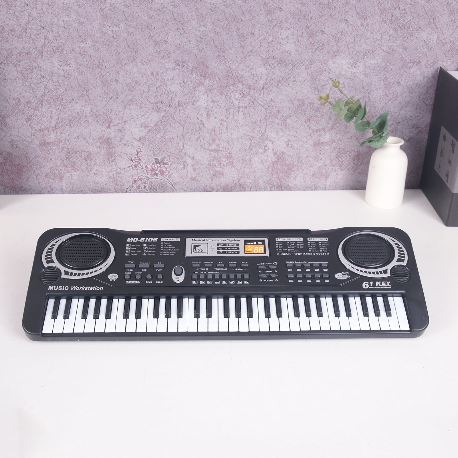 Irfora 61 Keys Black Digital Electronic Keyboard KeyBoard Electric Piano Gift Musical Instrument