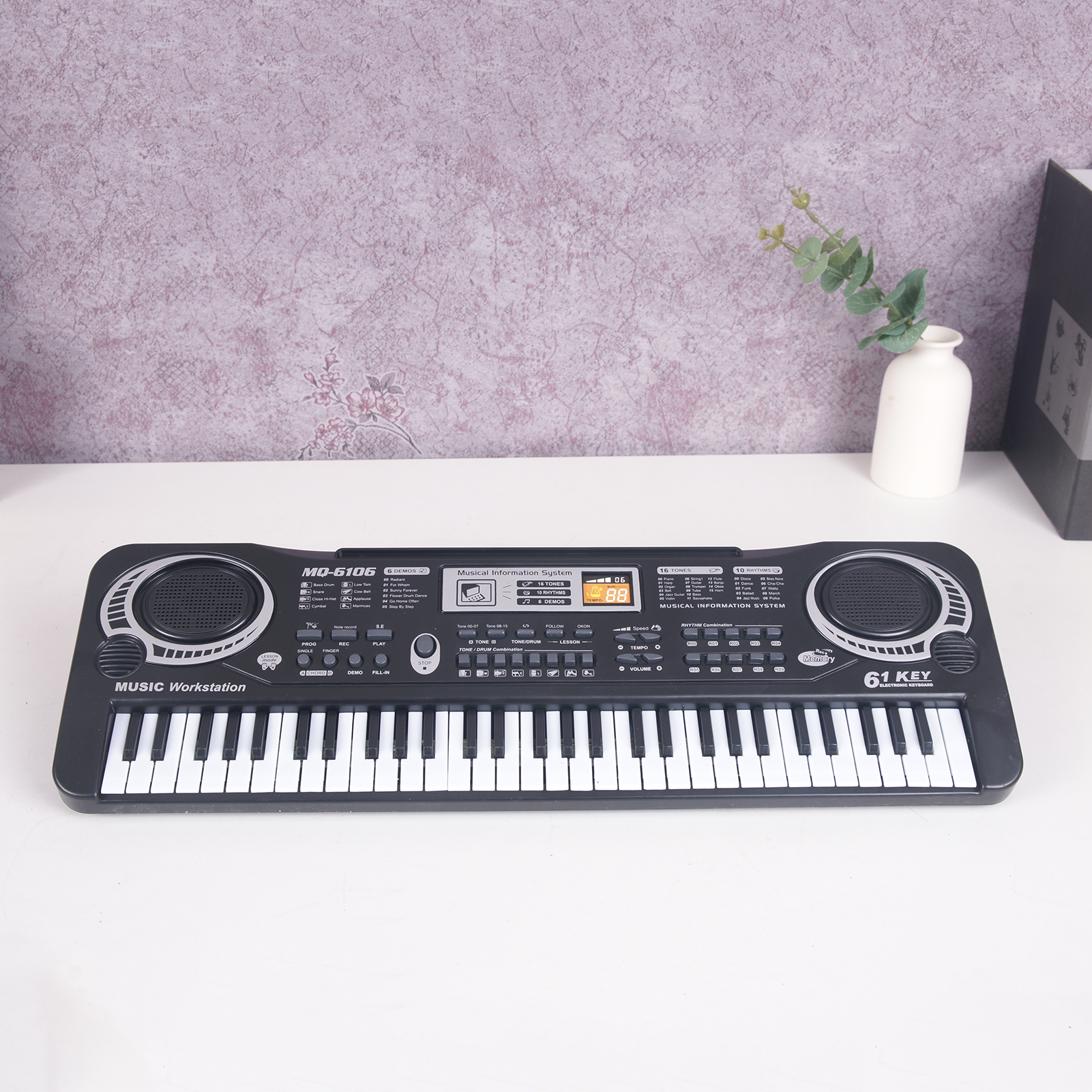 Anself 61 Keys Black Digital Music Electronic Keyboard KeyBoard Electric Piano Gift Musical Instrument - image 2 of 7