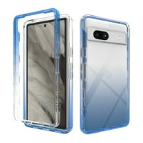 Dteck for Google Pixel 7a Case, Gradient Clear Thin Pixel 7a Case Shockproof Non-Yellowing Full-Guard Military Grade Drop Protection, Soft TPU Google Pixel 7a 5G Case,Blue