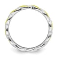 thumbnail image 2 of 925 Sterling Silver Stackable Expressions Yellow Enamel Ring Size: 7; for Adults and Teens; for Women and Men, 2 of 5