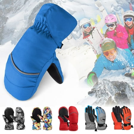 Vbiger Kids Winter Mittens Baby Boys Girls Ski Snow Mittens Camo Warm Windproof Cold Weather Gloves for Child 6-7 (Best Snow Ski Gloves)