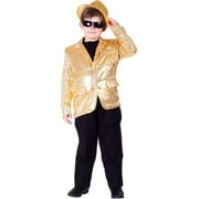 Dress Up America 739-M Kids Gold Sequined Blazer- Medium - Age 8 to 10