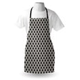 thumbnail image 4 of Stripe Apron, Retro Print Simple Geometric Pattern with Overlap and Nested Circles, Unisex Kitchen Bib with Adjustable Neck for Cooking Gardening, Adult Size, Charcoal Grey Eggshell, by Ambesonne, 4 of 4