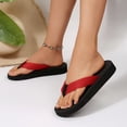 thumbnail image 6 of Agkizg Womens Beach Flip Flops, Thong Sandals, Plus Size Flat Flip-Flops Solid Color Round Open Toe Thong Sandals Casual Beach Indoor Outdoor Summer Slippers, 6 of 6