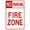 Warning Sign 4, variant on Fire Lane with Graphic Sign - 8"x12" Metal Security Tin Warning Sign, Fire Zone Decor for Street Business Home Wall Safety