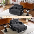 thumbnail image 4 of Ktaxon Sofa Bed, Corduroy Mechanical Pull-Out Loveseat, Convertible Couch for Living Room, Apartment Dark Gray, 4 of 12