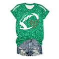 thumbnail image 5 of Bibifish Womens Tshirts Football Print Glitter Short Sleeve Tops Summer Football Season Crew Neck Slim Fit Pullover T-Shirts, 5 of 5