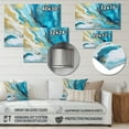thumbnail image 4 of Designart "Infused Marble in Turquoise and Gold III" Fractals Metal Art Print, 4 of 5