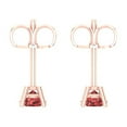 thumbnail image 4 of 0.5 Ct Round Cut Studs Red Natural Garnet 18K Rose Solid Solid Gold Everyday Dainty Earrings Push Back, 4 of 7