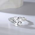 thumbnail image 4 of Eclet Jewels White Gold Over 14K Silver Diamond Rings - Cushion Cut Excellent 2.4 Ct Diamond Rings For Women's - Twisted Cross Over Shank Engagement Rings for Women's - Hidden Halo Diamond Rings, 4 of 9