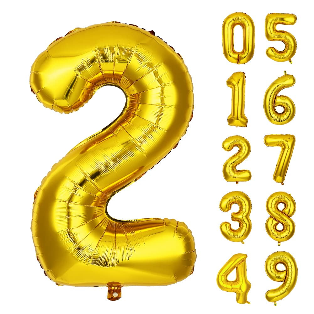 Yesfashion 40 inch Large Number Balloons, Foil Mylar Balloons Decorations for Birthday