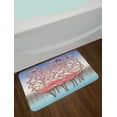 thumbnail image 2 of Fun Bath Mat, Five Cute Flamingos Maze Game Joyful Animal Cartoon Reed Bed Water, Non-Slip Plush Mat Bathroom Kitchen Laundry Room Decor, 29.5 X 17.5 Inches, Coral Violet Blue Pale Blue, Ambesonne, 2 of 2