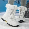 thumbnail image 4 of Miluxas Women's Snow Boots Waterproof Winter Boot Walking Comfortable Hiking Outdoor Lace-Up Booties Lined Mid Calf Warm Shoes White 6.5(37), 4 of 4
