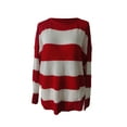 thumbnail image 4 of Herrnalise Women's Knitted Crop Tops Fashion Women Print Striped Long Sleeve Pullove Round Neck Shirt Sweater Tops Pullover Jumper Sweaters, 4 of 4