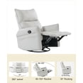 thumbnail image 5 of 360° Electric Power Swivel Rocking Chair with Side Pockets, PU Leather Lounge Chair for Living Room, Bedroom, Light Gray, 5 of 7