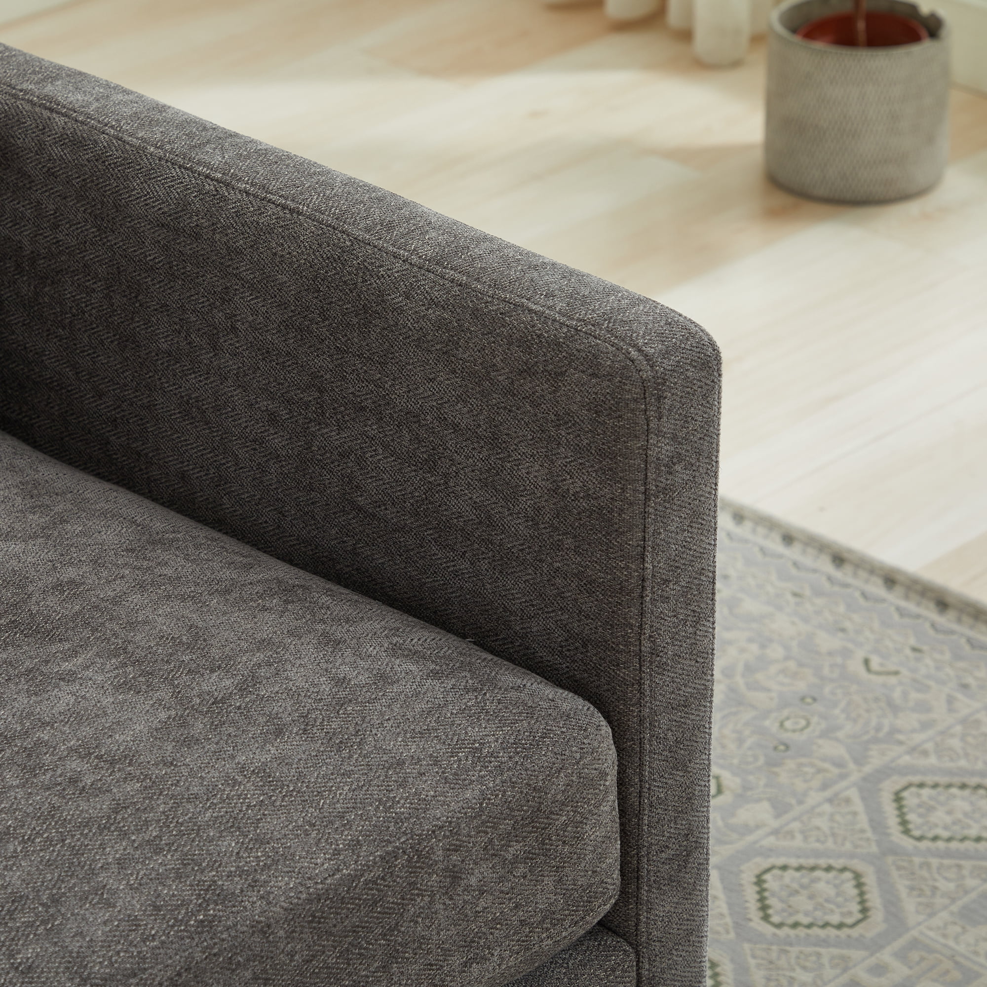 360° Swivel Accent Chair Chenille Arm Chair Upholstered Single Sofa Chair with Wooden Base,Club Lounge Reading Armchair for Living Room Bedroom Apartment,Charcoal