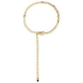 thumbnail image 1 of Cinturones de cadena de metal para mujeres INSPIRE CHIC, cinturones de cintura decorativos para vestidos y jeans, cinturón de hebilla cuadrada dorada de 46.5", 1 of 5