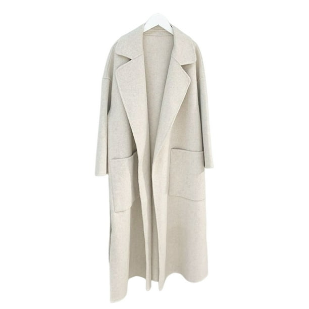 Minnieouse Otoño Invierno frente abierto abrigo boda fiesta ceremonia niñas cálido cárdigan manga larga solapa ropa con bolsillos laterales ropa Abrigos y chamarras Beige METRO Minnieouse AP013494-12