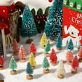 thumbnail image 6 of 24PCS Colorful Mini Pine Trees Frosted Sisal Trees with Wood Base Bottle Brush Trees Plastic Winter Snow Ornaments Tabletop Trees for Crafting, Displaying and Decoration,1.77in, 6 of 7