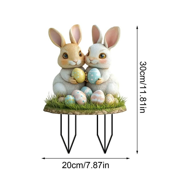 SDNall Easter Decorations for the Home, Garden Stake Easter Decoration Easter Garden Rabbits Decoration Easter Decoration Outdoor Vintage for Outdoor Spring Easter Bunny Outdoor Garden Signs Easter