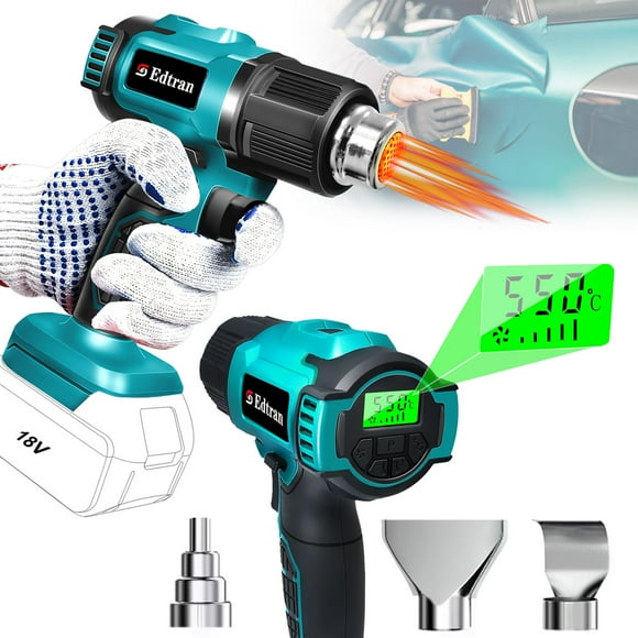Pistola térmica inalámbrica Edtran para batería Makita de 18 V, 350 W, 50-550 °C