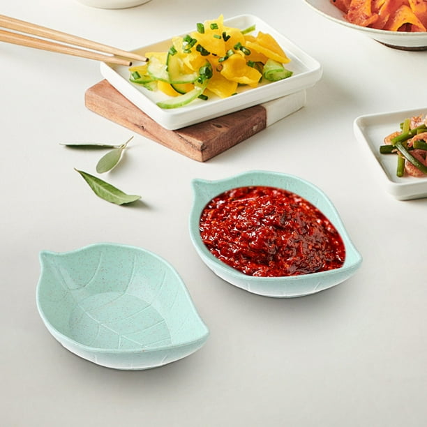 2PC Wheats Stalks Leaves Plates Originality Snacks Plates Japanese Tableware Vinegar Plates Soy Plates Pickle Plates Gifts