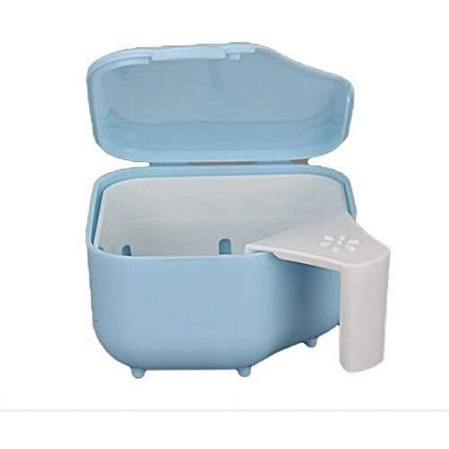 Denture Cup Cleaning Container with Strainer Cup Denture Cleaning Storage Travel Denture Box