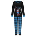thumbnail image 3 of Christmas Family Pajamas Matching Set Letter Print Long Sleeve Tops and Plaid Pants Sleepwear, 3 of 7