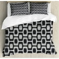thumbnail image 1 of Abstract Duvet Cover Set King Size, Modern White and Black Wave Pavement Pattern Fractal Looking Mosaic, Decorative 3 Piece Bedding Set with 2 Pillow Shams, Black Pale Grey White, by Ambesonne, 1 of 3
