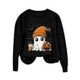 thumbnail image 4 of Enjoytime Women's Halloween Sweatshirts Cute Spooky Printed Crew Neck Long Sleeve Tops Fall Casual Pullover Sweatshirt, 4 of 5
