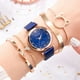 thumbnail image 5 of Juego de 5 relojes de cuarzo con imán y malla sencilla a la moda para mujer + juego de pulsera de cuarzo, 5 of 6