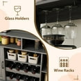 thumbnail image 5 of BouPower Farmhouse Coffee Bar Cabinet with Power Outlets,Wine Bar Cabinet w/9 Wine Racks, Goblet Holder, 3 Glass Holders & Adjustable Shelves,Kitchen Buffet Cabinet for Kitchen Dining Room, 5 of 7