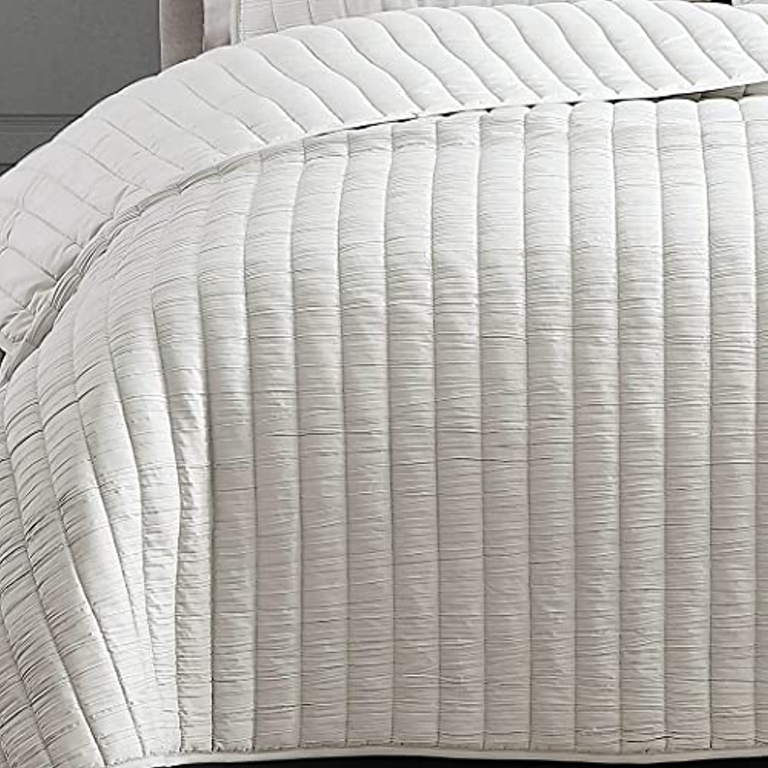 Riverbrook Home 3 Piece Quilt Set, King, Ivory, Moonstone, Polyfill, Adult