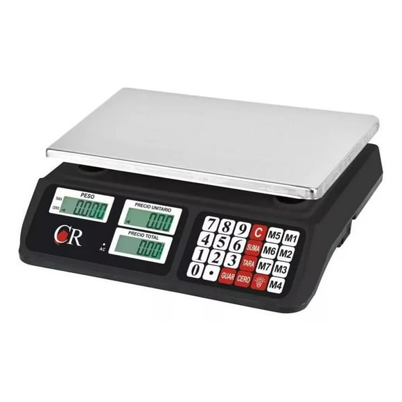 Bascula Comercial Digital 40KG DIV min 2G Modelo CR-40 NOVAL plateado